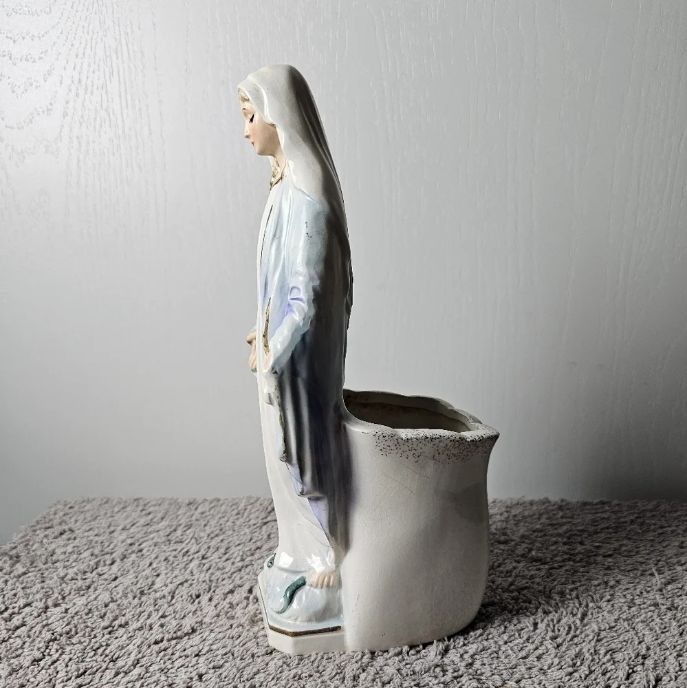 Vintage Lefton Japan Virgin Mary Madonna Figurine Planter